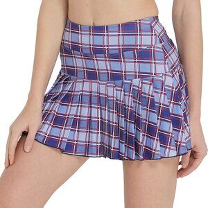 Women Tennis Skirt - Knee-Length Pleated Golf Skort with Pockets, Athletic, X-Sm